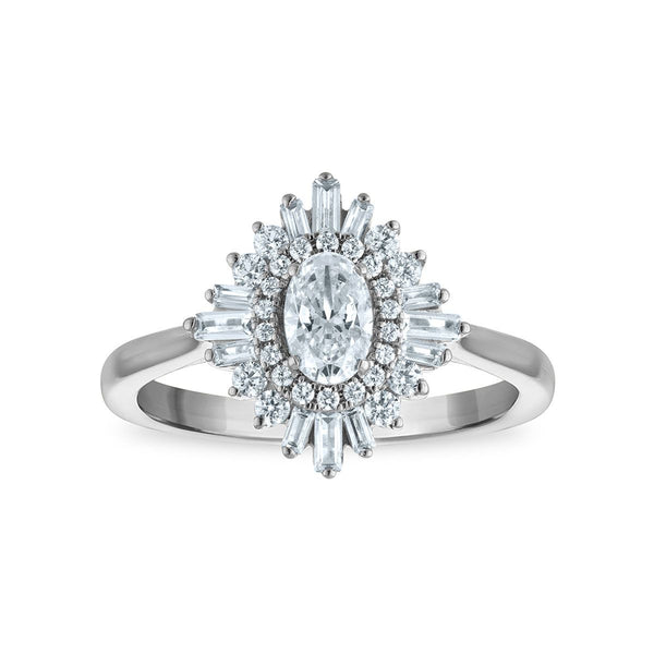 EcoLove 1 CTW Lab Grown Diamond Ballerina Ring in 10KT White Gold