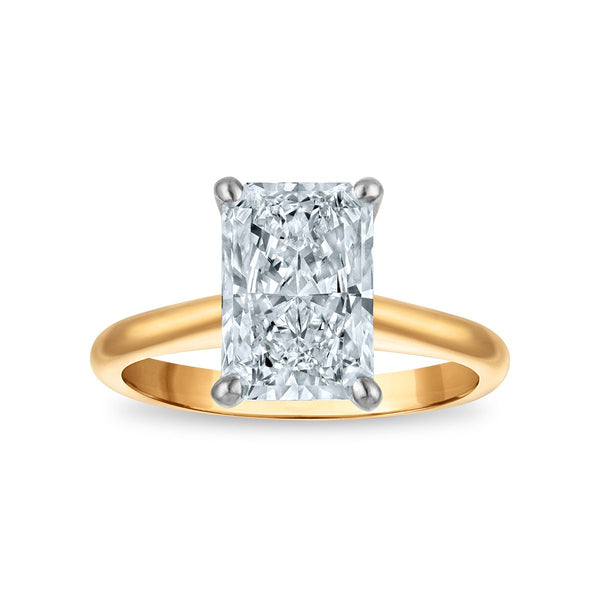 Signature Certificate 8X EcoLove 3 CTW Radiant Lab Grown Diamond Solitaire Engagement Ring in 14KT Yellow Gold