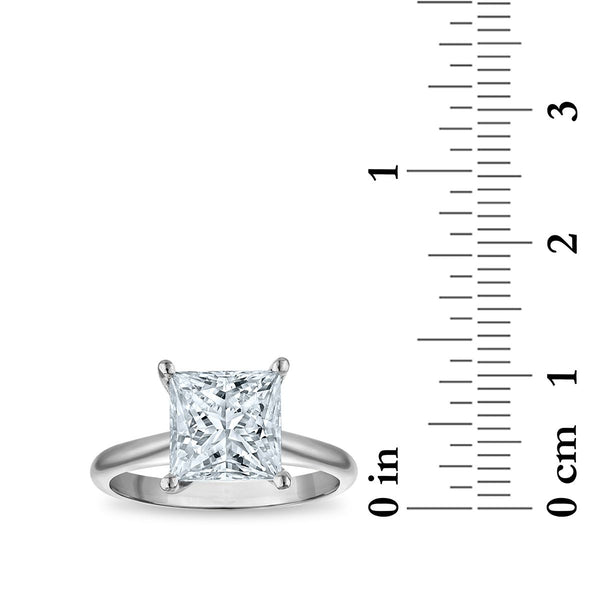 Signature Certificate 8X EcoLove 3 CTW Lab Grown Diamond Solitaire Engagement Ring in 14KT White Gold