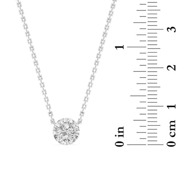 Signature EcoLove 1 CTW 100 Facet Centurion Lab Grown Diamond Solitaire 18-inch Necklace in 14KT White Gold