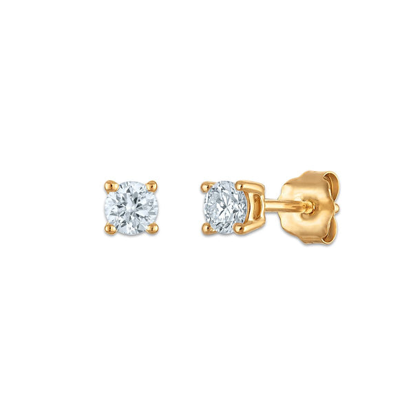 EcoLove 1/4 CTW Round Lab Grown Diamond Stud Earrings in 10KT Yellow Gold