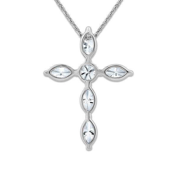 Sterling Silver 1 CTW Lab Grown Diamond 18-inch Cross Pendant