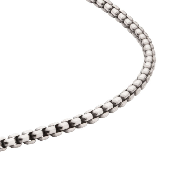 Inox 24-inch 3.6MM Sterling Silver Brushed Satin Finish Box Chain