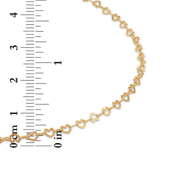 10KT Yellow Gold 18-inch 2.5MM Heart Link Necklace