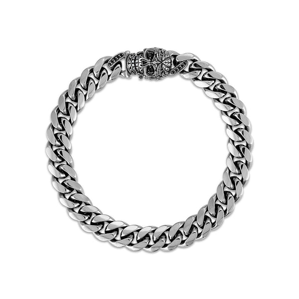 Serpents and Saints 1/5 CTW Natural Diamond 8.5-inch Curb Bracelet in Sterling Silver