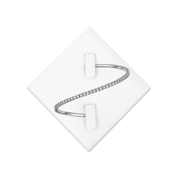 EcoLove 1 CTW Diamond Flexi Bangle Bracelet in Sterling Silver