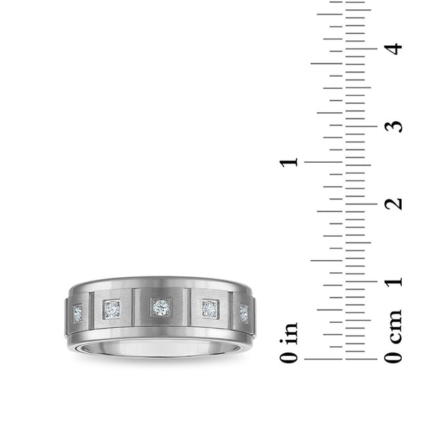 1/5 CTW Lab Grown Diamond Eternity Band in Tungsten. Size 8