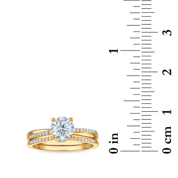 LoveSong EcoLove 1-1/5 CTW Lab Grown Diamond Bridal Set in 10KT Yellow Gold