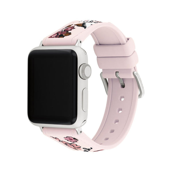 Coach Flower Design Silicone Apple Watch Strap Only. Fits 38MM/40MM/41MM. 14700292