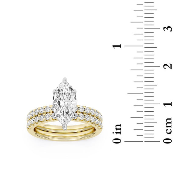 Signature EcoLove Diamond Dreams 3-1/3 CTW 100 Facet Centurion Lab Grown Diamond Bridal Set in 18KT Yellow Gold