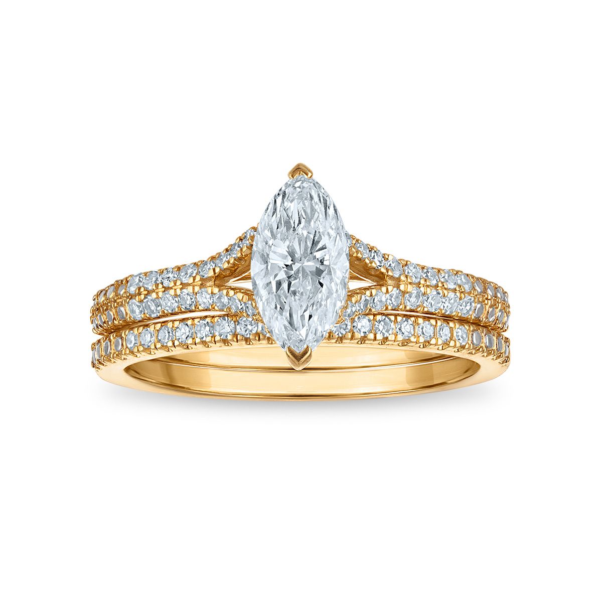 LoveSong EcoLove 1 CTW Lab Grown Diamond Bridal Set in 10KT Yellow Gold