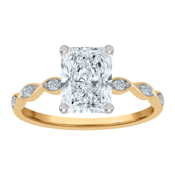 EcoLove 1-1/10 CTW Lab Grown Diamond Radiant Engagement Ring in 10KT Yellow Gold