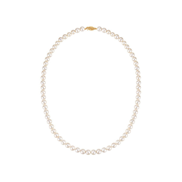 6MM Pearl Strand 18-inch Necklace in 14KT Yellow Gold