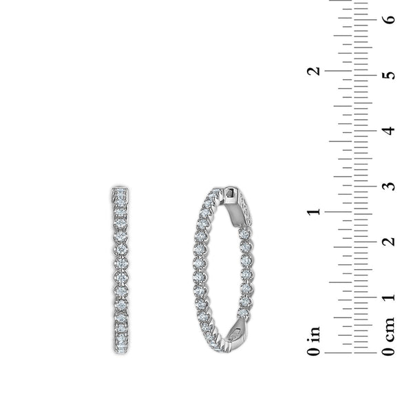Red Hot Deal 1 CTW Lab Grown Diamond Hoop Earrings in Sterling Silver