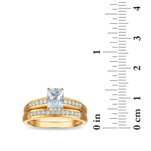 EcoLove 1-1/2 CTW Lab Grown Diamond Wedding Trio Set in 10KT Yellow Gold