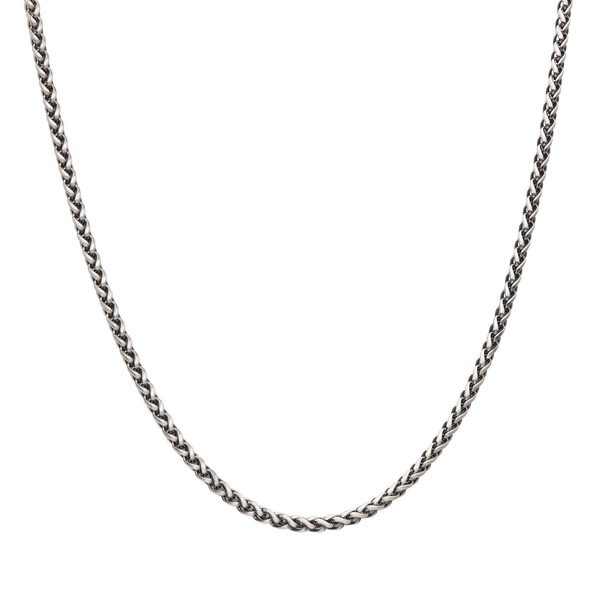 Inox 24-inch 4MM Sterling Silver Brushed Satin Finish Wheat Chain