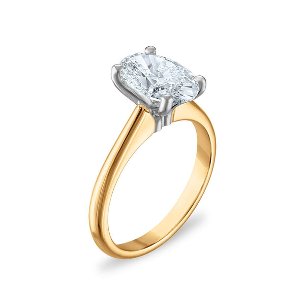 Signature Certificate 8X EcoLove 2 CTW Oval Lab Grown Diamond Solitaire Engagement Ring in 14KT Yellow Gold