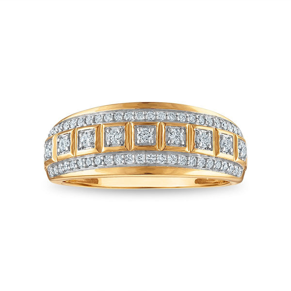 EcoLove 2 CTW Lab Grown Diamond Princess Cut Wedding Trio Set in 10KT Yellow Gold