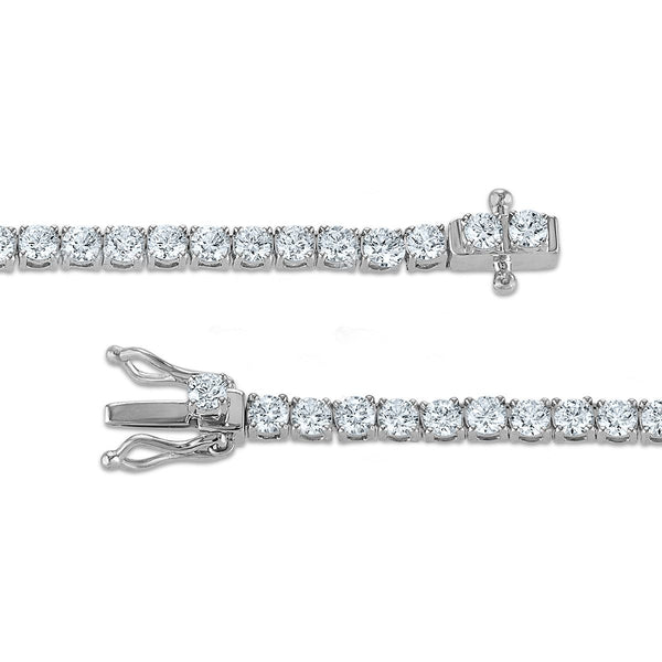 Red Hot Deal 10 CTW Round Lab Grown Diamond 18-inch Tennis Necklace in 10KT White Gold