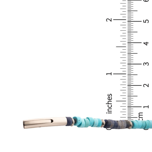Inox Azure Voyager Heishi Bead Bracelet
