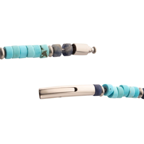Inox Azure Voyager Heishi Bead Bracelet
