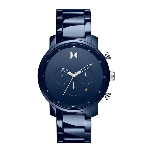 MVMT Watch with 43X43 MM Blue Round Dial Ceramic Watch Band Watch Band; 28000204-D