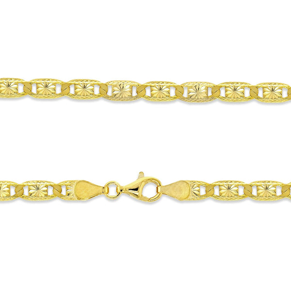 18KT Yellow Gold Plated Sterling Silver 9-inch Valentino Anklet