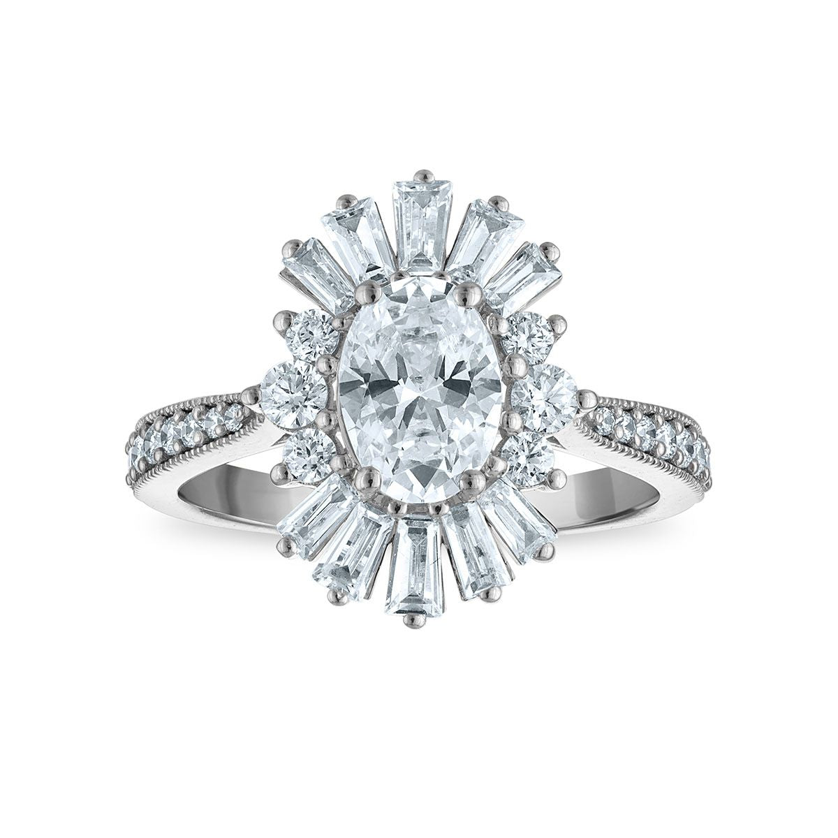 EcoLove 2 CTW Lab Grown Diamond Ballerina Ring in 10KT White Gold