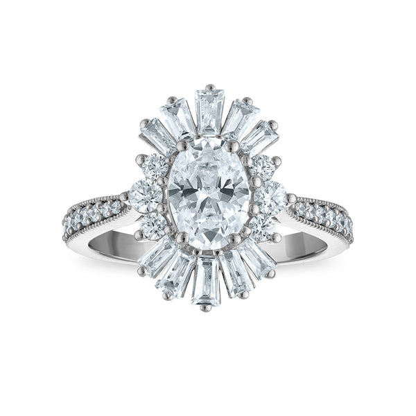 EcoLove 2 CTW Lab Grown Diamond Ballerina Ring in 10KT White Gold