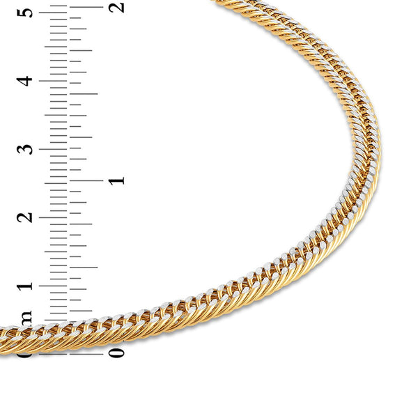 14KT Two-Tone Gold 22-inch 4.6MM Triple Curb Chain