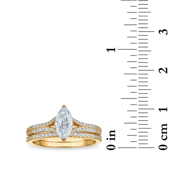LoveSong EcoLove 1 CTW Lab Grown Diamond Bridal Set in 10KT Yellow Gold