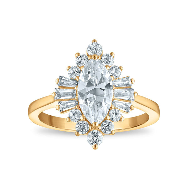 EcoLove 1-3/4 CTW Lab Grown Diamond Ballerina Ring in 10KT Yellow Gold