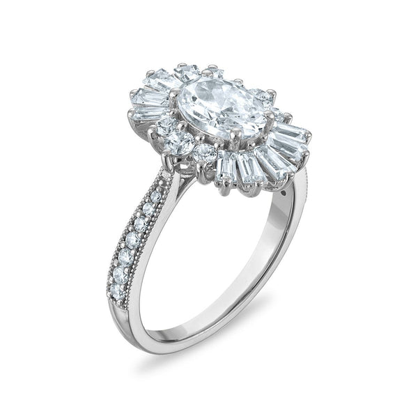 EcoLove 2 CTW Lab Grown Diamond Ballerina Ring in 10KT White Gold