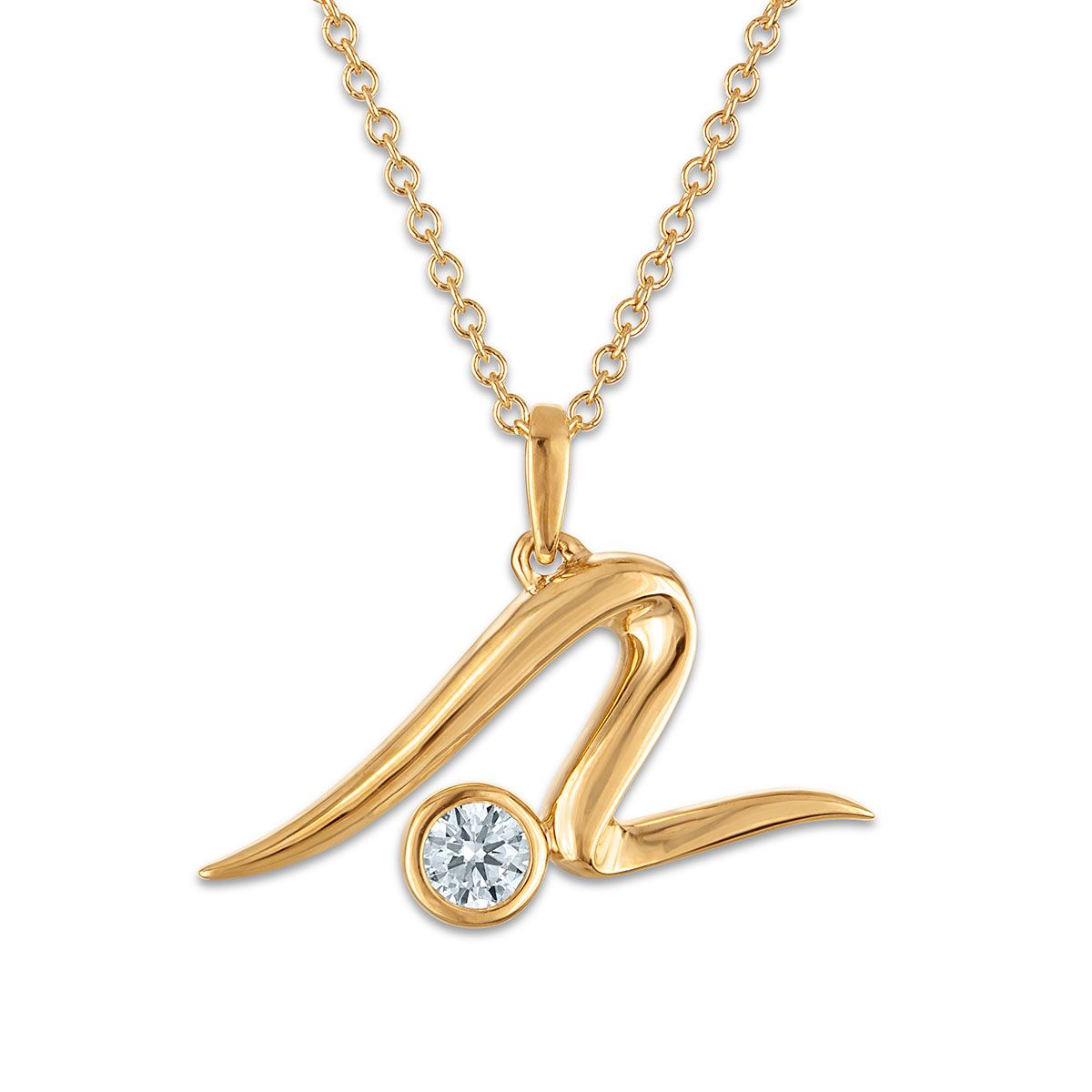 EcoLove 1/5 CTW Lab Grown Diamond 18-inch Pendant in Yellow Gold Plated Sterling Silver