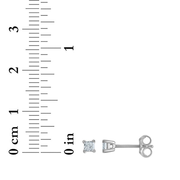 EcoLove 1/4 CTW Princess Cut Lab Grown Diamond Stud Earrings in 10KT White Gold