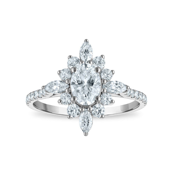 EcoLove 1-1/4 CTW Lab Grown Diamond Ballerina Ring in 10KT White Gold