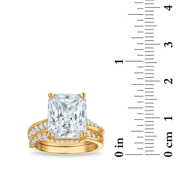 Signature EcoLove Diamond Dreams 7 CTW Radiant Lab Grown Diamond Bridal Set in 14KT Yellow Gold