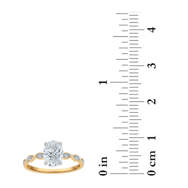 EcoLove 1-1/10 CTW Lab Grown Diamond Oval Engagement Ring in 10KT Yellow Gold