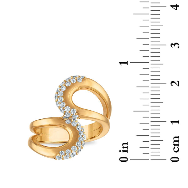 EcoLove 5/8 CTW Lab Grown Diamond Ring in Yellow Gold Plated Sterling Silver