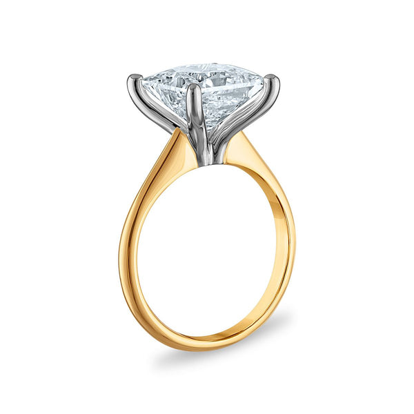 Signature Certificate 8X EcoLove 5 CTW Princess Cut Lab Grown Diamond Solitaire Engagement Ring in 14KT Yellow Gold