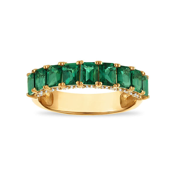 LoveSong EcoLove Emerald and Lab Grown Diamond Ring in 10KT Yellow Gold