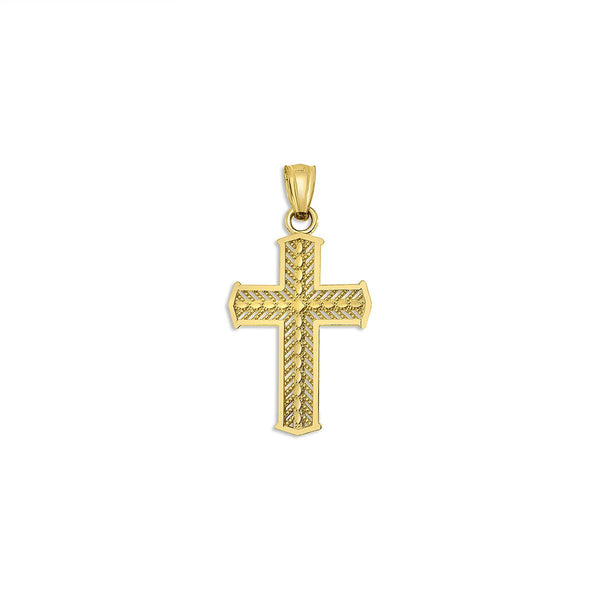 10KT Yellow Gold 21X13MM Cross Pendant. Chain Not Included.