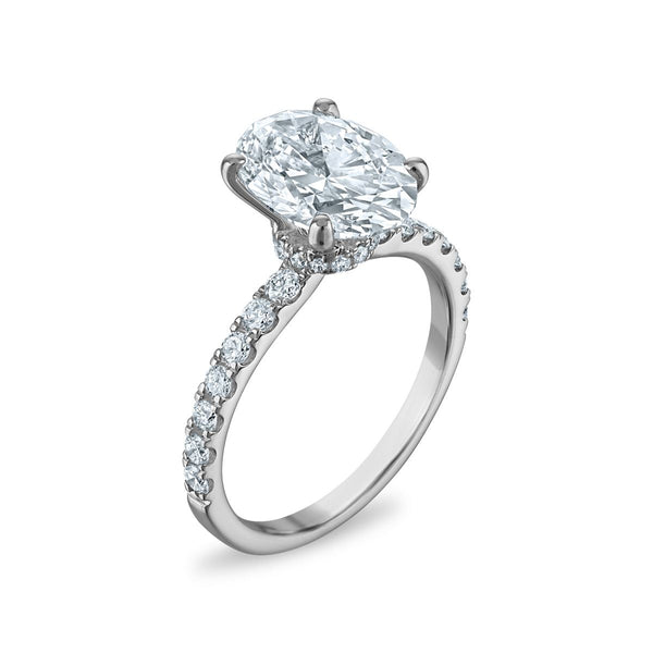 Signature EcoLove 3 1/2 CTW Lab Grown Diamond Engagement Oval Ring in 14KT White Gold