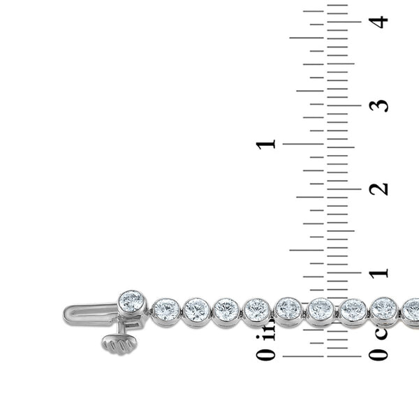 Red Hot Deal 5 CTW Round Lab Grown Diamond 7-inch Bezel Set Tennis Bracelet in 10KT White Gold