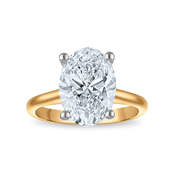 Signature Certificate 8X EcoLove 4 CTW Oval Lab Grown Diamond Solitaire Engagement Ring in 14KT Yellow Gold