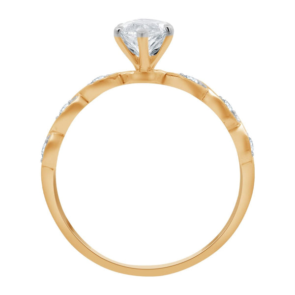 EcoLove 1-1/10 CTW Lab Grown Diamond Marquise Engagement Ring in 10KT Yellow Gold