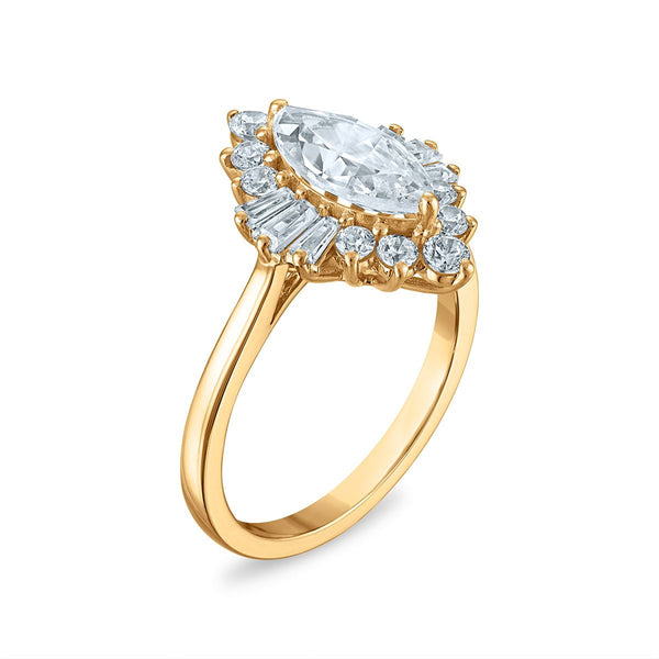 EcoLove 1-3/4 CTW Lab Grown Diamond Ballerina Ring in 10KT Yellow Gold