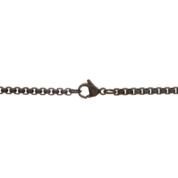 Inox Solid Carbon Fiber Natural Diamond Accent 24-inch Cross Pendant