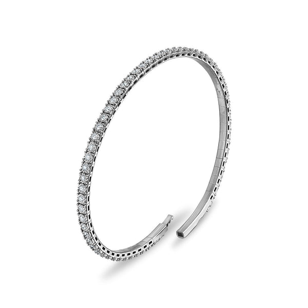 EcoLove 1 CTW Diamond Flexi Bangle Bracelet in Sterling Silver