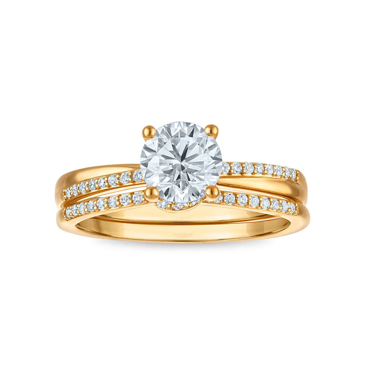LoveSong EcoLove 1-1/5 CTW Lab Grown Diamond Bridal Set in 10KT Yellow Gold